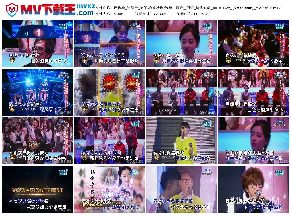 周传雄_崔凯琦_栾军-寂寞沙洲冷(异口同声)_国语_情歌对唱_MD101286